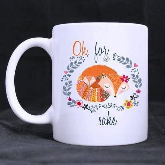 Funny Cute Animals Coffee Mug - Oh for fox sake?Coffee?Mug,Ceramic?Material?Mugs,Tea?Cup,White?11oz