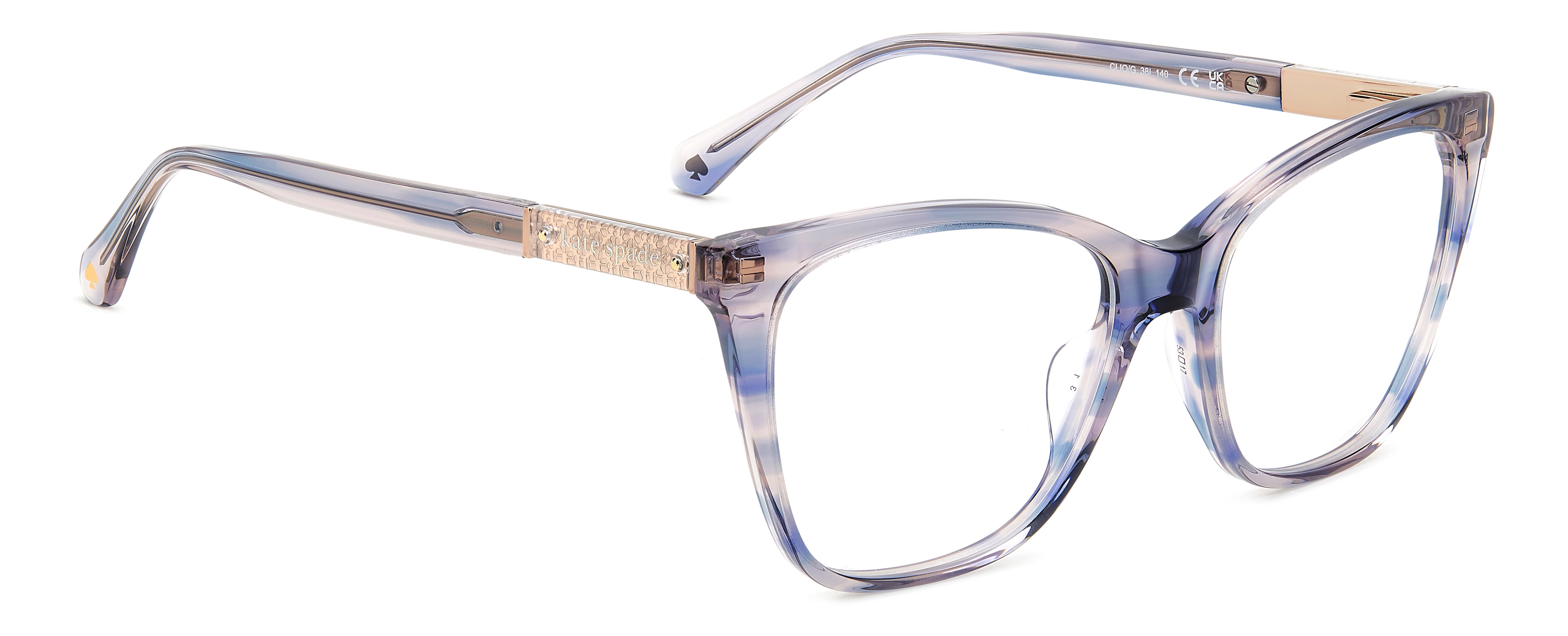 Kate Spade Womens Clio Rx'ble Eyeglasses with Case, Blue Horn