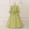 thumbnail image 5 of ZACPNCV Girls Medieval Princess Maxi Dress Renaissance Long Bell Sleeve Vintage Retro Ball Gowns Green 6-7 Years, 5 of 9