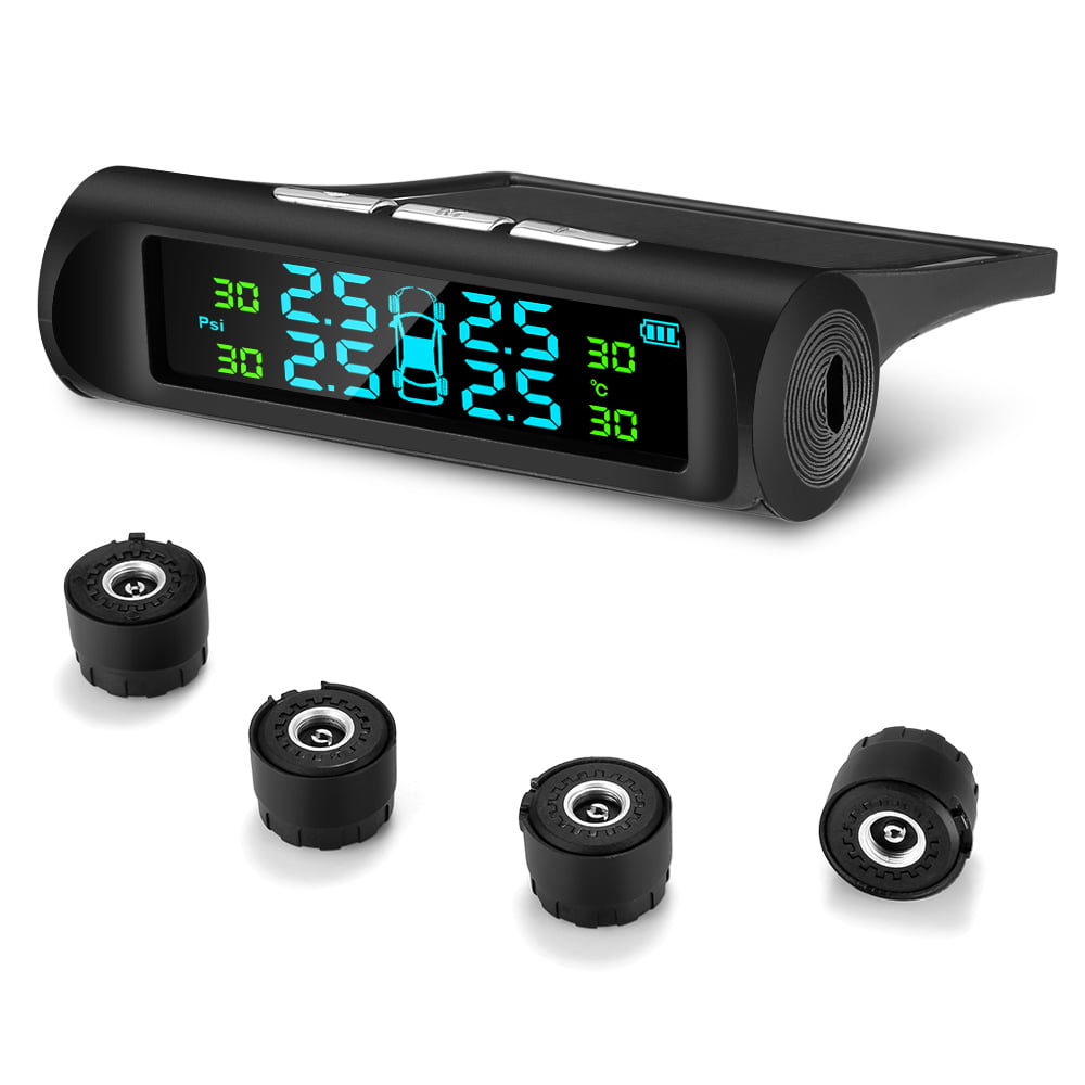 Solar Wireless TPMS Car Tire Tyre Pressure Monitoring System External 4 Sensor ! 