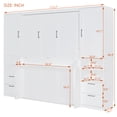 thumbnail image 3 of Harper & Bright Designs Queen Size Murphy Bed Wall Bed with 2 Side Closet, Drawers and Shelves, Cabinet Bed Folding Wall Bed Perfect for Guest Room Bedroom, White, 3 of 17