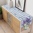 thumbnail image 4 of Purple Lavender Table Runner 60 Inches Long Farmhouse Dress Scarves, Spring Daisy Butterfly Plants Watercolor Blue Dining Tablerunner for Coffee Table/Kitchen Island/Party Décor, 13" x 60", 4 of 8