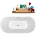 thumbnail image 3 of 65" Streamline N141GLD Soaking Freestanding Tub and Tray With Internal Drain in Polished Gold, 3 of 7