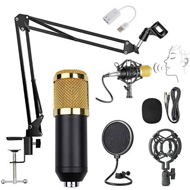 EBTOOLS Condenser Microphone,BM800 Condenser Microphone w/ Mic Suspension Scissor Arm Stand