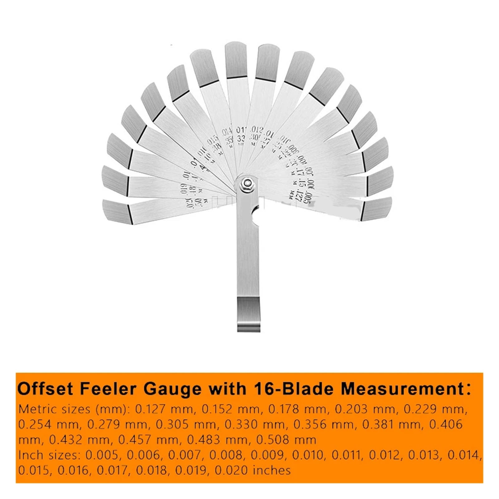 14/16/25/26/32Blades Metric Thickness Gage Set Tappet Valve Feeler Gauge/metric With Brass Measuring Range 0.04mm - 0.88mm ,Easy Identification