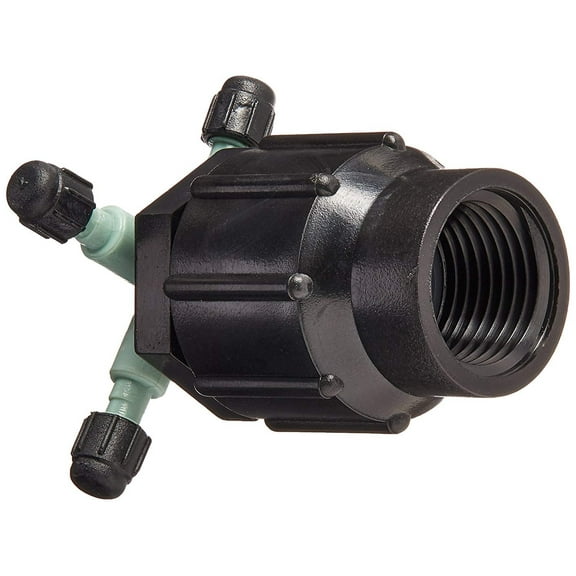 Orbit Quad Full-Flow Manifold - 4-Port Drip Irrigation Manifold - Multicolor