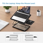 CD4 Adjustable Laptop Standing Desk Converter with 4 Heights, Tilting Platform and Level Mouse Pad, Black