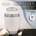 thumbnail image 7 of Forever Lane Classic Cremation Urn for Ashes for Women & Men Aluminum Metal Urn, White, 7 of 7