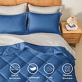 thumbnail image 3 of Flymme 7 Pieces Full Size Bed in a Bag Blue Comforter Set with Sheets Modern Quilted Diamond Bedding Sets Complete Full Bed Sets for Bedroom Decor, 3 of 8