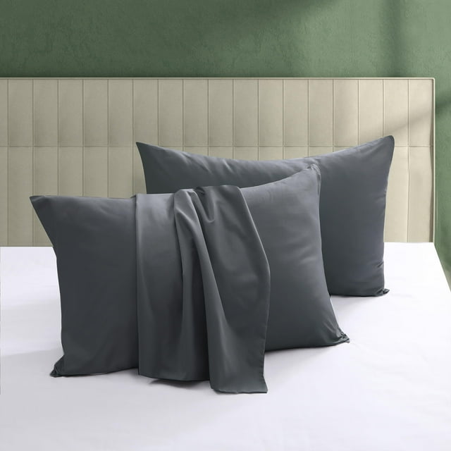 Juego De 4 Protectores De Almohada 100% Algodón Egipcio De 600 Hilos, Fundas De Almohada Tamaño King Con Cremallera, Fundas De Almohada Refrescantes De Tejido De Satén, Silenciosas Y Transpirables, De