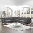 thumbnail image 3 of Modway Engage L-Shaped Upholstered Fabric Sectional Sofa in Azure, 3 of 7
