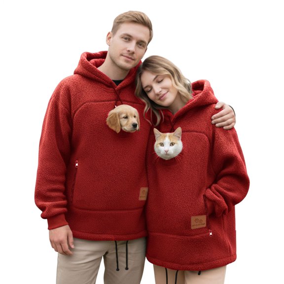 Cat Pouch Hoodie Long Sleeve Small Dog Kitten Cat Carrying Hoodie Unisex Pullover for Outdoor Walking Home