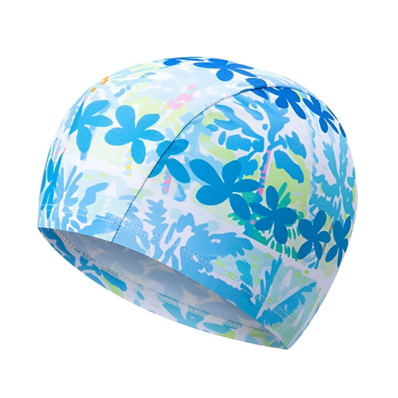 TELOLY Swim Cap for Kids Quick-Dry Soft Stretchable Swimming Hat Cartoon Printed Boys Girls Swimming Cap for Beach and Pool 3-10 Years
