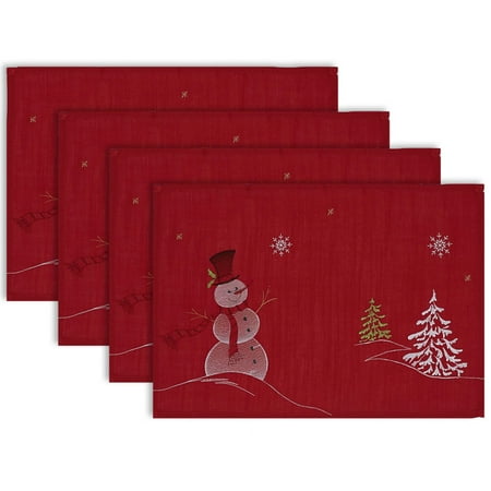 

DII Embroidered Snowman Placemat (Set of 4) 19 x13 100% Polyester