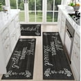 thumbnail image 6 of Enyhom Kitchen Rug Sets of 3 Non-Slip Kitchen Rug and Runner Washable Floor Mat for Kitchen, Laundry Room and Hallway, Black, (20"x32"+20"x47"+20"x59"), 6 of 8