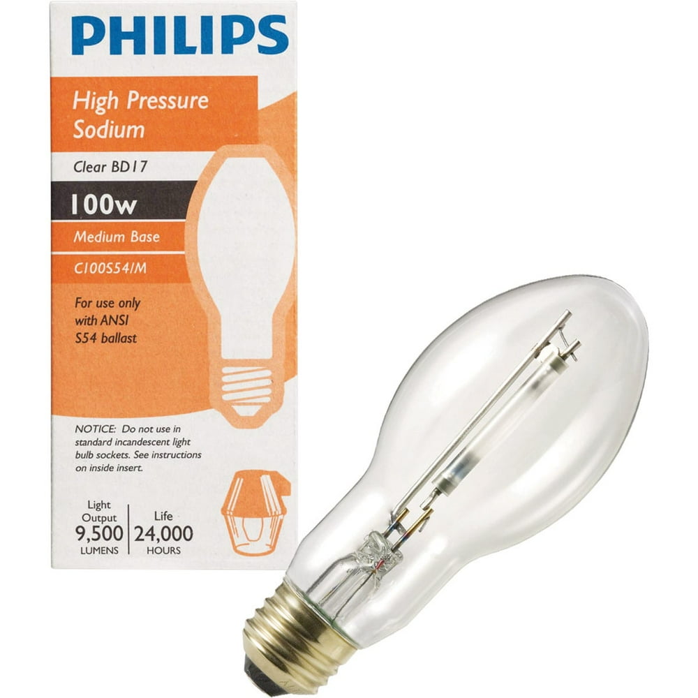 Philips 100W Clear BD17 Medium HighPressure Sodium HighIntensity