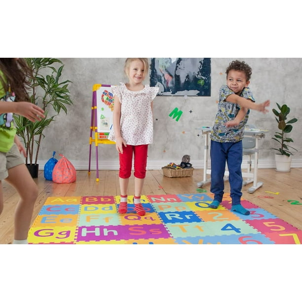 KC Cubs Soft & Safe Non-Toxic Children's Interlocking Multicolor Exercise Puzzle Educational ABC Alphabet EVA Foam Mat for Kid's Floor & Nursery Room, 36 Tiles, 9 Colors, 54 Borders - Walmart.com