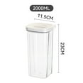 thumbnail image 5 of XMMSWDLA Food storage containers are white, white and 2000ml in size. Miscellaneous Grains Barley Noodle Storage Jar Nut Candy Dry Storage Jar Square Transparent Buckle Dry Storage Jar, 5 of 5