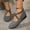 Gray, variant on Fashion Plus Size Casual Cross Strap Loafers for Women , Dress Flats Ballet Low Wedge Round Toe Comfortable Elastic Ankle Strap Shoes