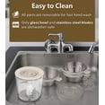 thumbnail image 3 of 4-in-1 Small Food Processor Cordless Set with 600ml Glass Bowl, 3*240ml Stainless Steel Bowls and 3+4 Blades, USB-C Rechargeable Battery Mini Meat Ve, 3 of 7