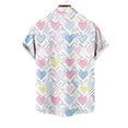 thumbnail image 4 of Awdenio Mens Shirts Hawaiian Shirt for Men Casual Button Down Shirt Short Sleeve Valentine's Day Heart Beach Print Tropical Hawaii Shirts, 4 of 4