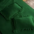 thumbnail image 7 of DNG Creations 4-Piece Long Ruffle Sheet Set 18-Inch Deep Pocket (Solid Green - Queen), 7 of 7