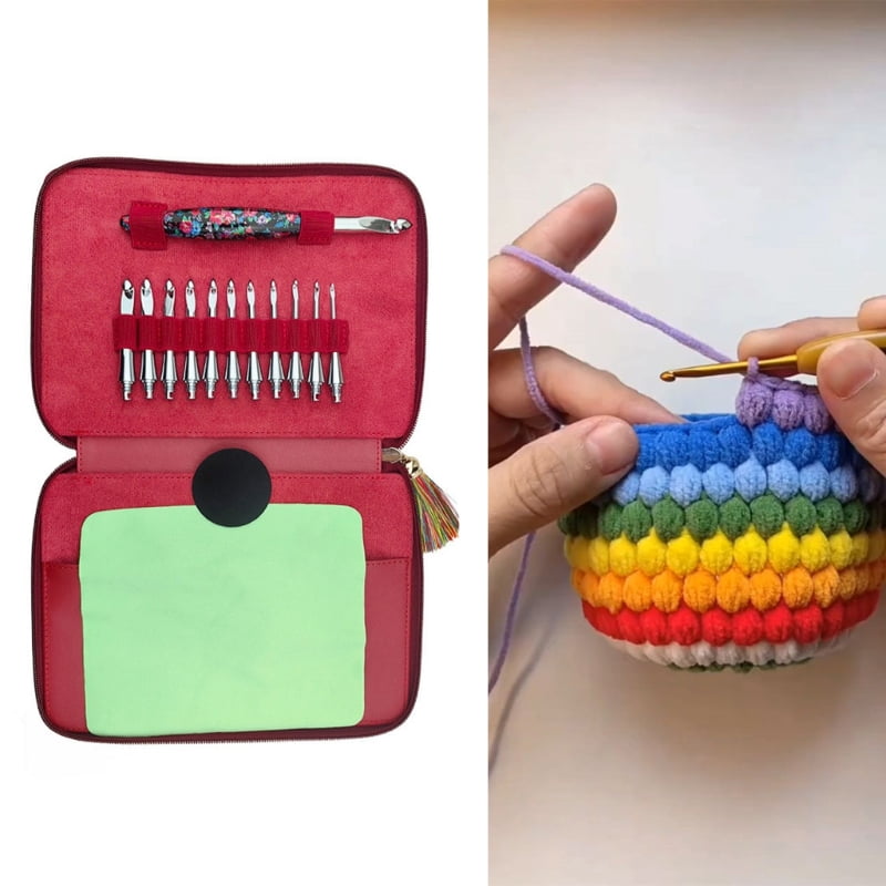 Zecic Aluminum Crochet Hook with 12 Size Interchangeable Tip 3.0mm-9.0mm for Knitting