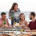 thumbnail image 3 of 12oz Stainless Steel Ice Scoop for Freezer – Dishwasher Safe Metal Scooper with Long Handle for Ice Machines, Buckets, Dog Food, Flour, and Canisters – Ideal for Bar, Parties & Weddings, 3 of 7