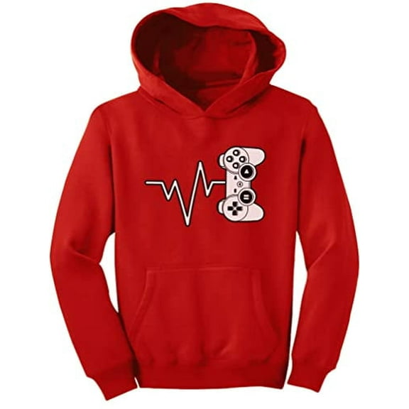 Tstars Game On Boys Gaming Hoodie - Cool Nerd Style Winter Wear - M, Red
