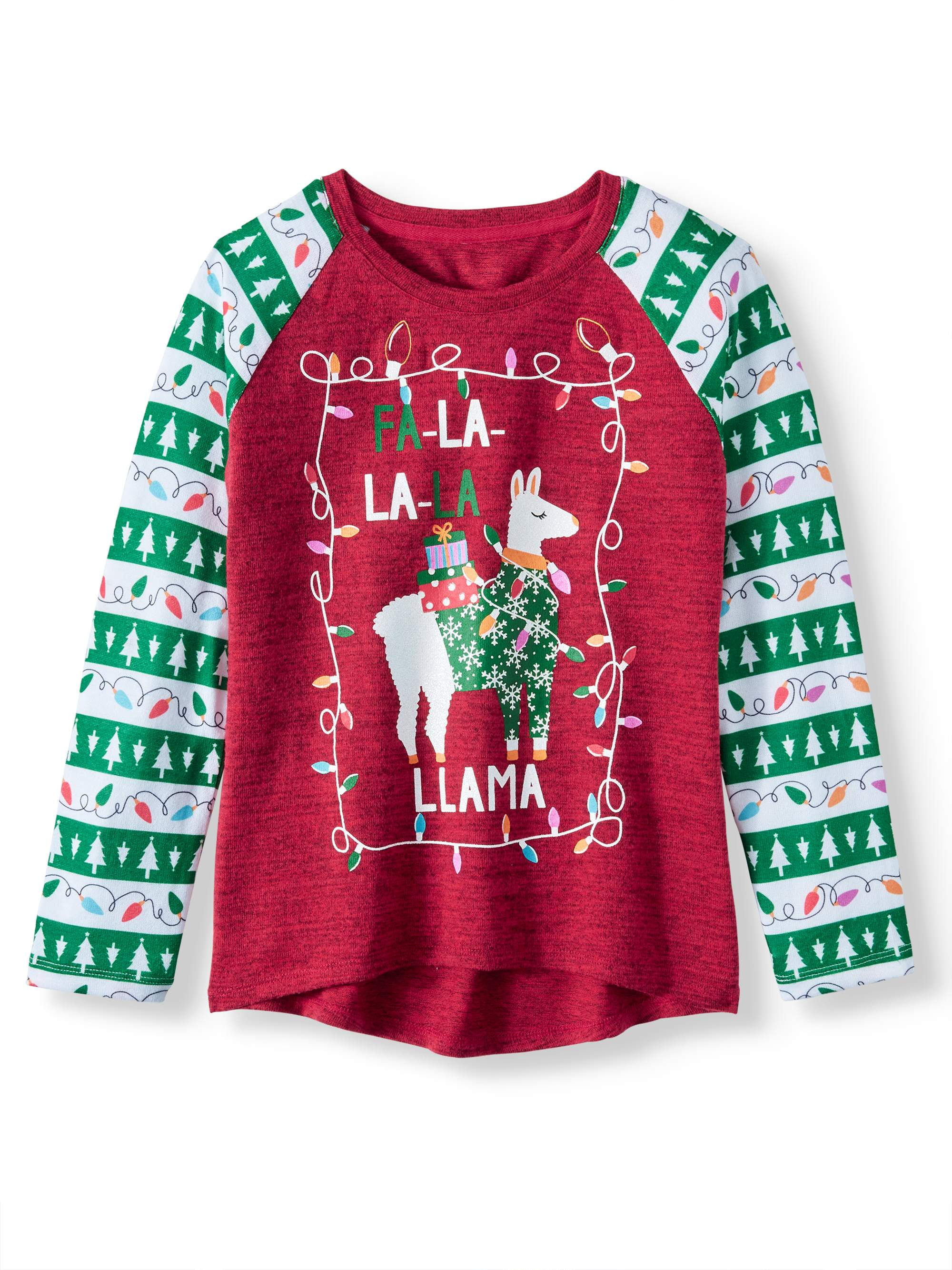 Holiday Time Novelty Sleeve Christmas Sweater (Little Girls & Big Girls