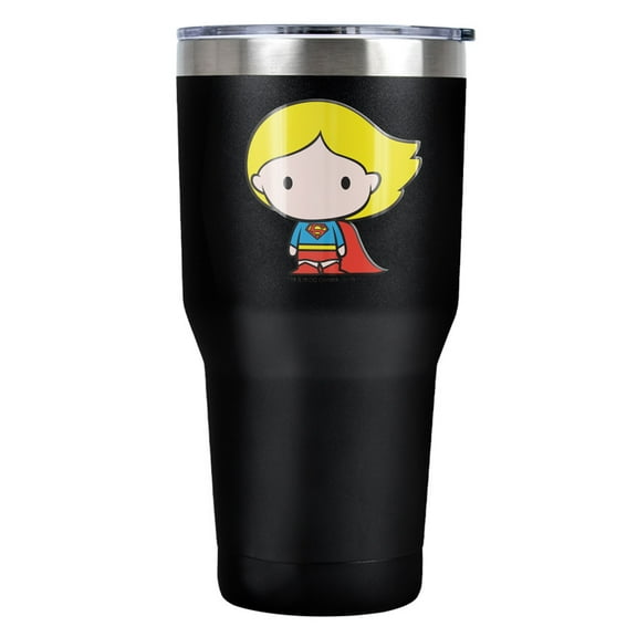 Superman Superman Supergirl Cute Chibi Character Pattern Stainless Steel Tumbler 30 oz Coffee Travel Cup, Vacuum Insulated & Double Wall with Leakproof Sliding Lid
