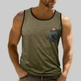 thumbnail image 2 of Horkkom Tank Tops Men Summer Workout Crew Neck Sleeveless Shirts with Pocket Color Block Gym Tank Tops, Gifts for Men L, 2 of 8