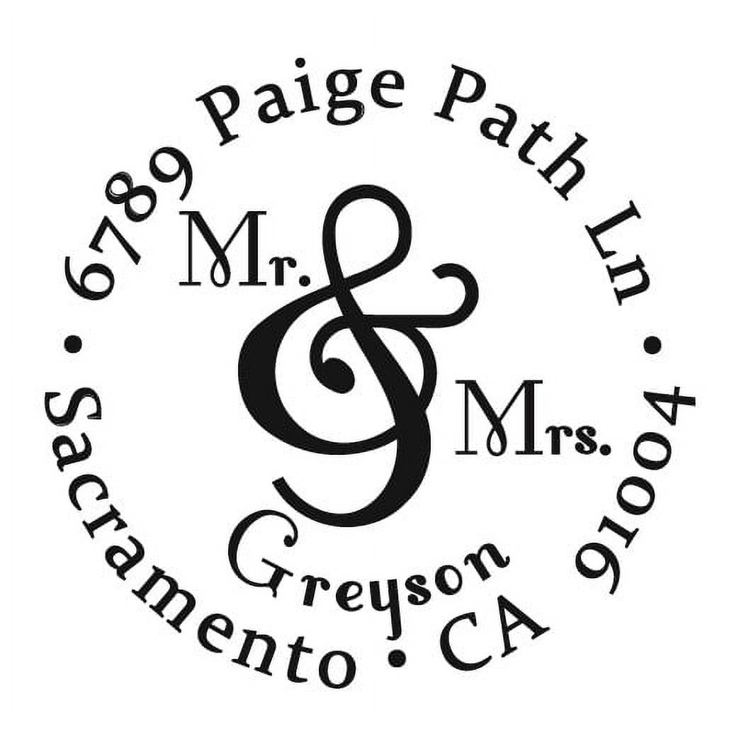 Personalized Round Self-Inking Rubber Stamp - The Greyson
