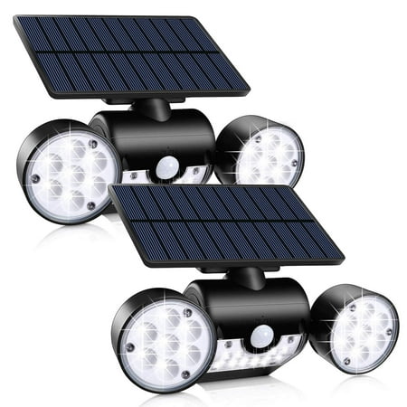 

Outdoor Solar Lights 30 LED Solar Security Lights with Motion Sensor Dual Head Spotlights for Front Door Garage Patio Deck