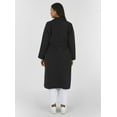 thumbnail image 4 of Black - Unlined - V neck Collar - Plus Size Trench coat - Alia, 4 of 5