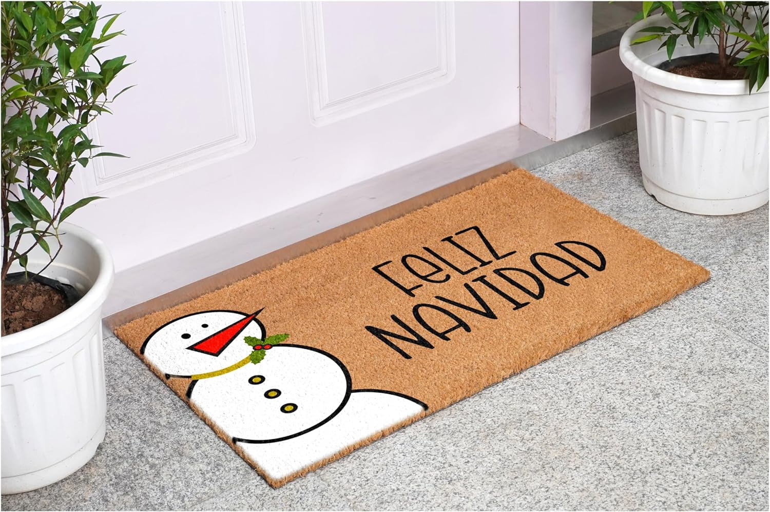 Calloway Mills 113341729 Snowman Feliz Navidad Spanish Doormat 17" x 29"