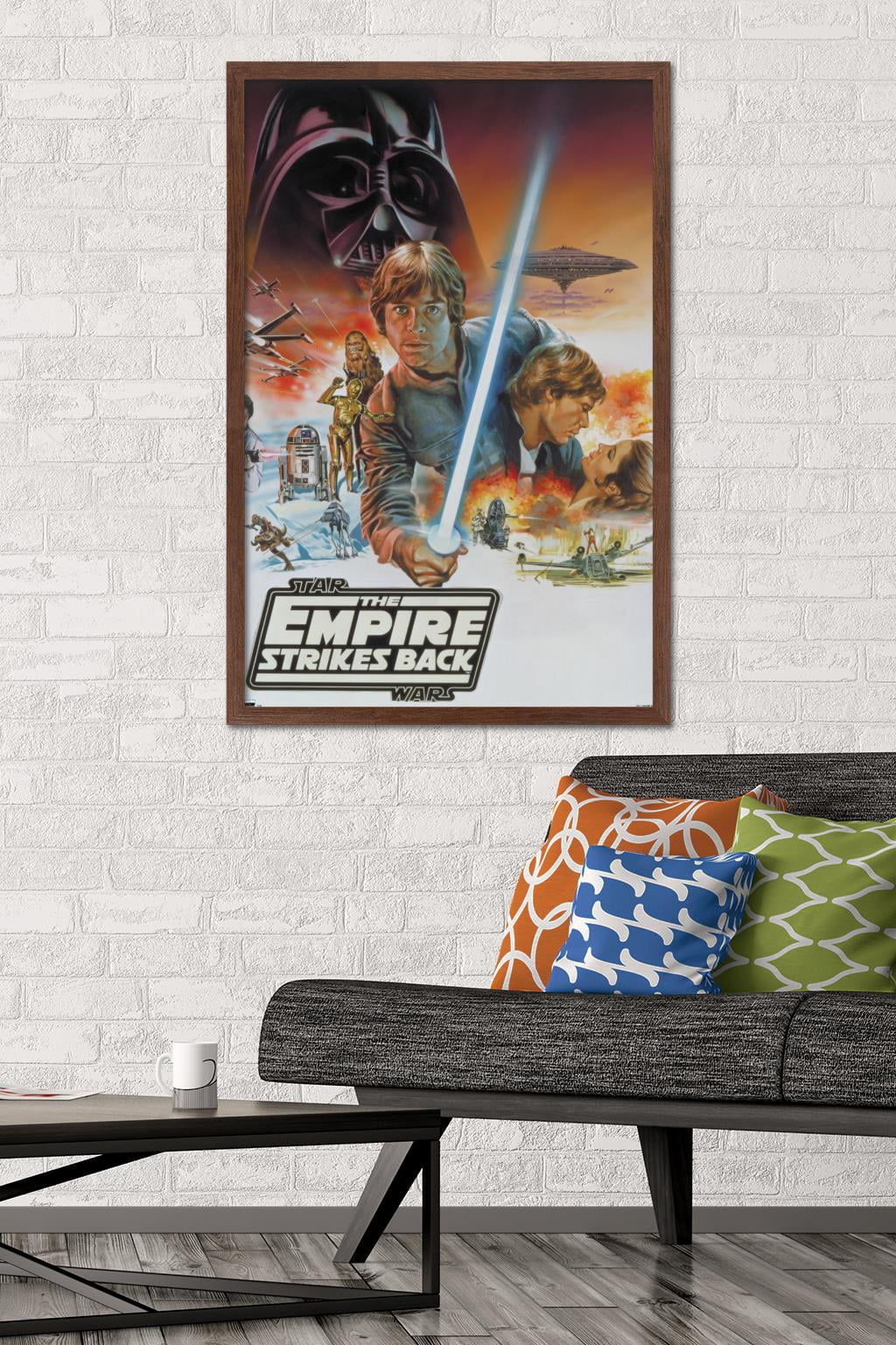 Star Wars: Empire Strikes Back - Cover Illustration Wall Poster, 22.375" x 34", Framed