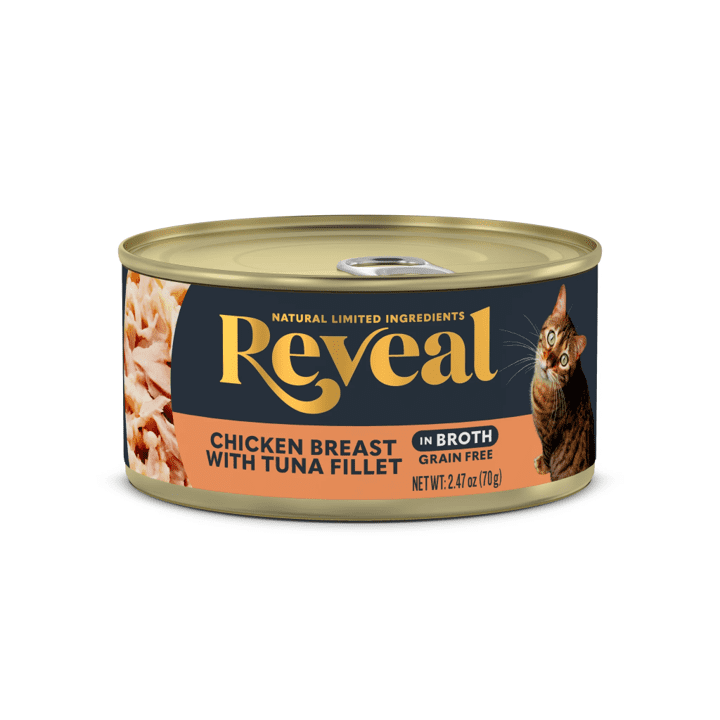 Reveal Natural Wet Canned Cat Food Chicken Selection in Broth Variety Pack 8 x 70g Cans