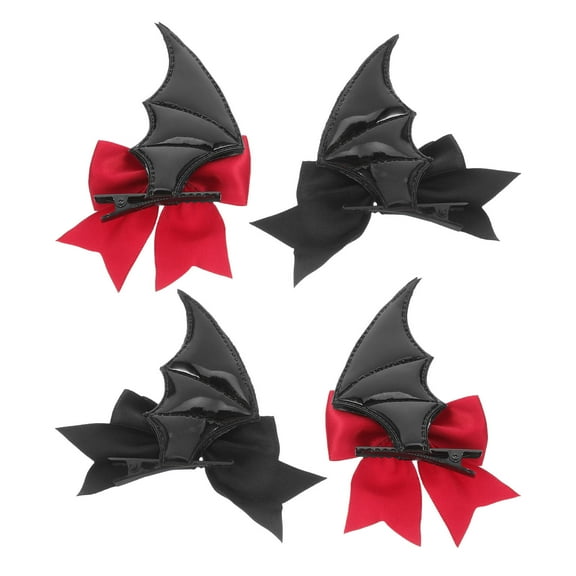 UPOUART Hair Accessories Assorted Color Metal Fabric Bat Wings for Cosplay and Parties 2Pairs