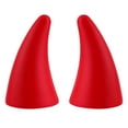 thumbnail image 1 of ColoMX 2 piezas Auto Elasticity 3D Devil Horns Sticker Bumper Decor Dispositivo anticolisión, 1 of 7