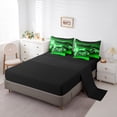 thumbnail image 5 of Manfei Speed Racing Car Twin Bedding Sets 7pcs for Teen Boys Men, Green Sports Car Bedding Comforter Set, Race Car Game Sheet Sets, Luxury Bedroom Decor, 5 of 8