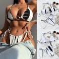 thumbnail image 2 of Mujeres Sexy estampado Bling anillo Halter vendaje Bikini conjunto Push-Up Pad traje de baño ropa de playa Fridja  nalpqowj60312, 2 of 9