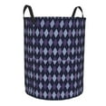 thumbnail image 2 of Kll Purple And Blue Squares Waterproof Foldable Laundry Hamper Bucket With Handles For Storage Bin,Kids Room,Home Organizer (Small), 2 of 8