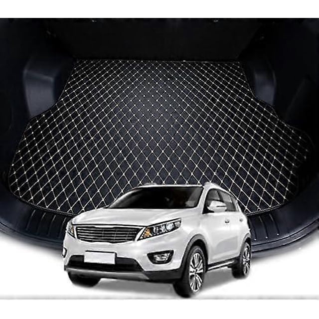 Suitable for BeautifulCar Trunk Mats for Kia Sportage R 2015 2016 2017, Leather Car Boot Liner Mat Car Boot Cover Anti-Slip Carpets, Waterproof Rear T