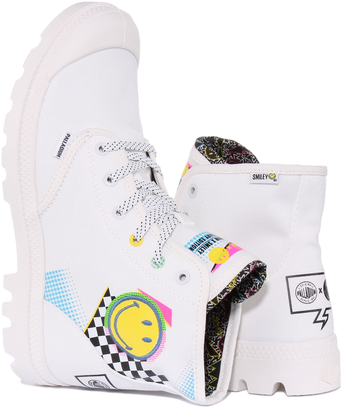 Palladium Pampa X Smiley 1990 Men s Limited Edition Canvas Ankle Boot In White Size 13 Walmart