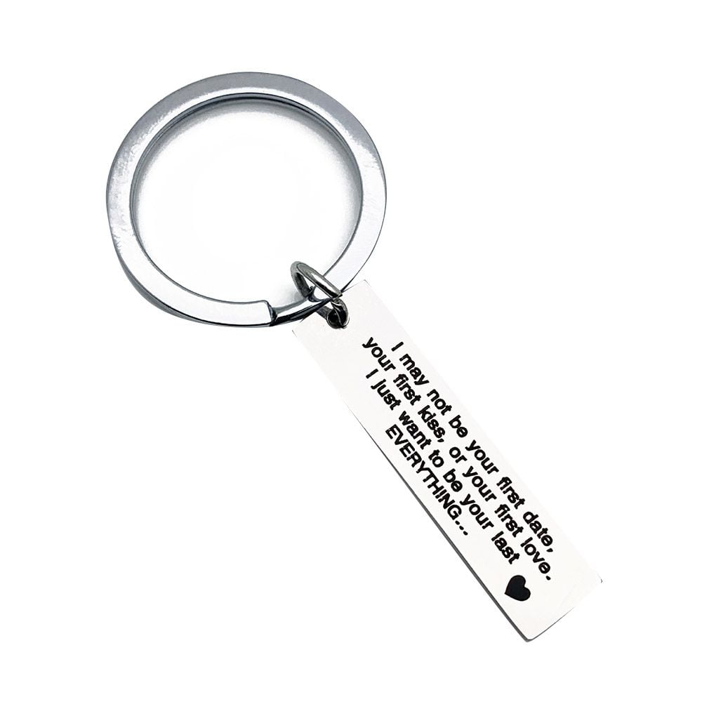 Jinzuke I May Not Be Your First Date Keychain Couples Love Keyring Gfit Boyfriend Mens Stainless Steel Key Chain 