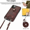 thumbnail image 4 of PU Leather Wallet Case for iPhone 13 Pro Max Removable Adjustable Crossbody Necklace Lanyard Shoulder Strap Case Cover with Card Holder,Detachable Anti-Lost Neck Strap Case 6.7",Brown, 4 of 16