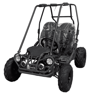 Coleman KT196 196cc Gas Powered Go Kart - Black frame with a two