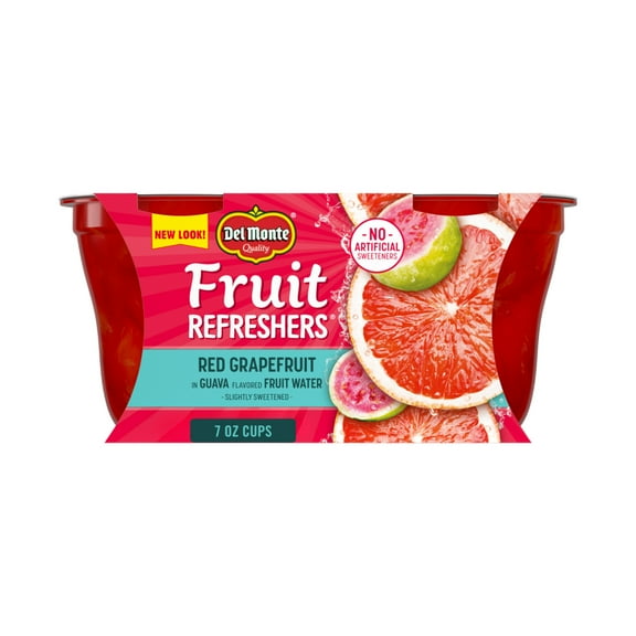 Del Monte Fruit Refreshers Red Grapefruit in Guava flavored Fruit Water, 7 oz Cup (Pack of 2)