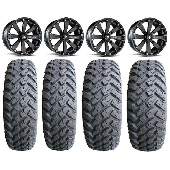 MSA Black Kore 14" UTV Wheels 27" MotoHammer Tires Polaris RZR XP 1000 / PRO XP / Ranger XP 900/1000